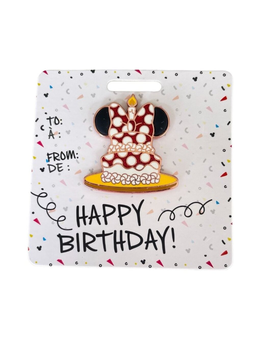 Disney Minnie Mouse Happy Birthday Cake Pin